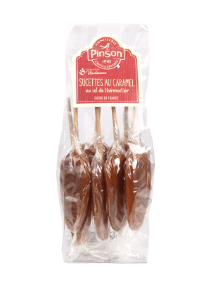 Sachet de 8 sucettes caramel au sel de Noirmoutier