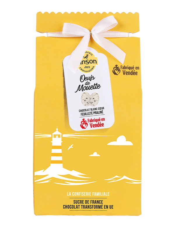 Ballotin oeufs de mouette coeur croquant praliné