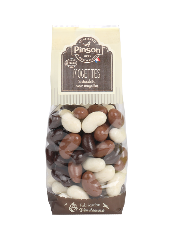 Mogettes 3 chocolats coeur nougatine