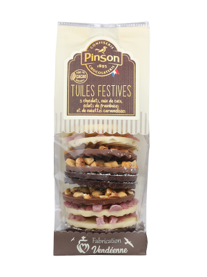 Tuiles festives 3 chocolats Pinson