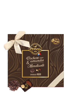 Coffret rochers aux amandes et mendiants - chocolat noir