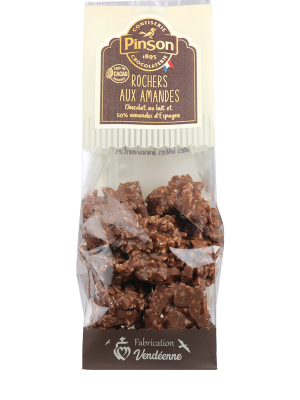 rochers aux amandes chocolat au lait de la chocolaterie Pinson