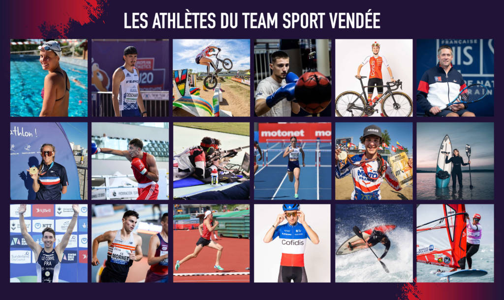 Visuel des athlètes soutenus par le Team sport Vendée