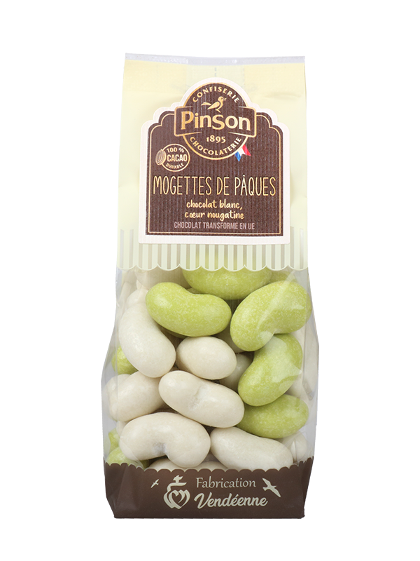 Mogettes Blanche et Verte, chocolat blanc - Confiserie Pinson