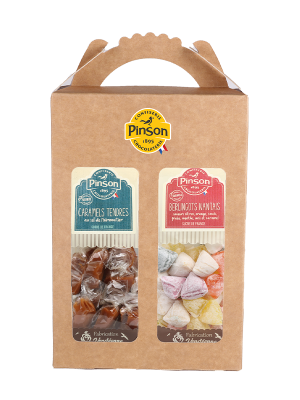 Mallette haute 2 produits : Berlingots nantais et caramels tendre au sel de Noirmoutier