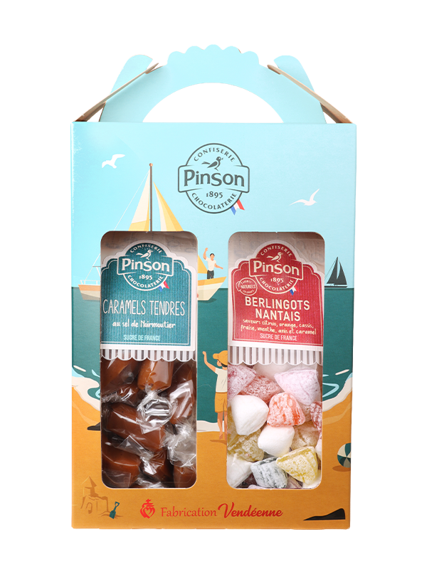 Mallette Loire Atlantique - Berlingots Nantais et caramels tendres au sel de Noirmoutier - Confiserie Pinson