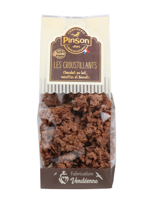Croustillants chocolat au lait et noisettes 90g Pinson