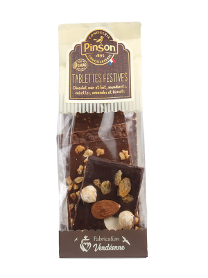 Tablettes cassées chocolat lait et noir Confiserie Chocolaterie Pinson