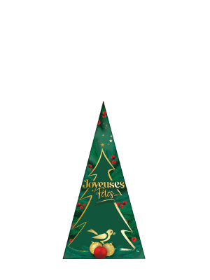 Sapin noël vert billes céréales chocolat au lait Chocolaterie pinson