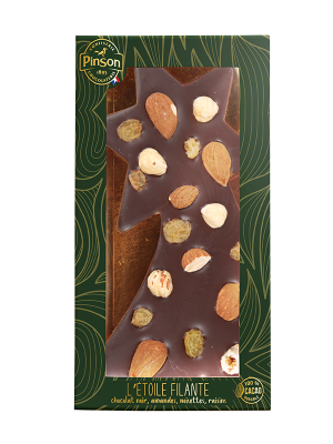 ablette chocolat mendiant forme étoile filante Chocolaterie Pinson