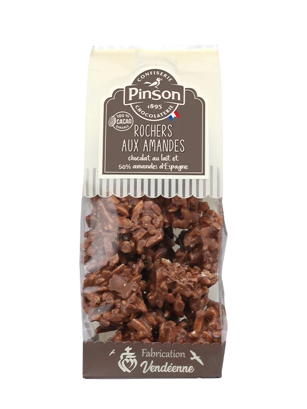 Rochers aux amandes chocolat au lait - Pinson
