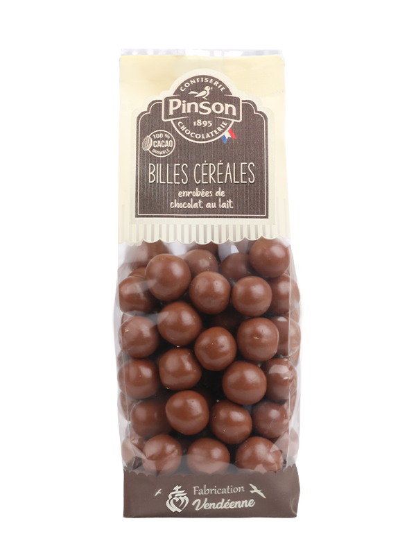 Billes céréales chocolat au lait - Confiserie Pinson