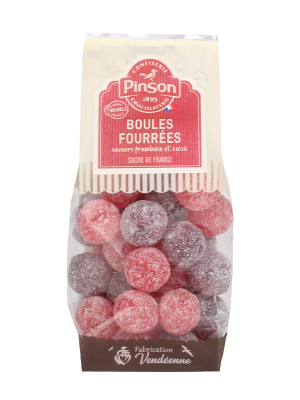 Boules fourrées saveurs framboise et cassis